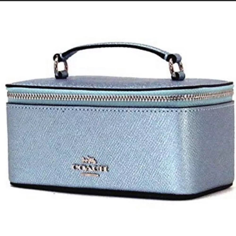 🆕COACH Mini Vanity Jewelry Leather Case